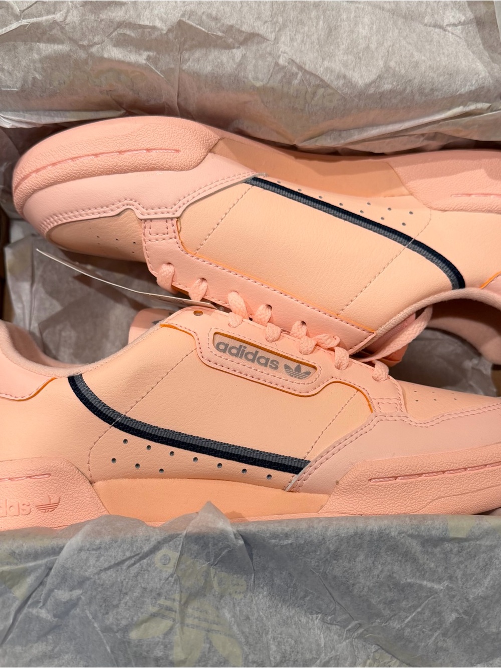 adidas Kids Peach & Navy Low-Top Sneakers